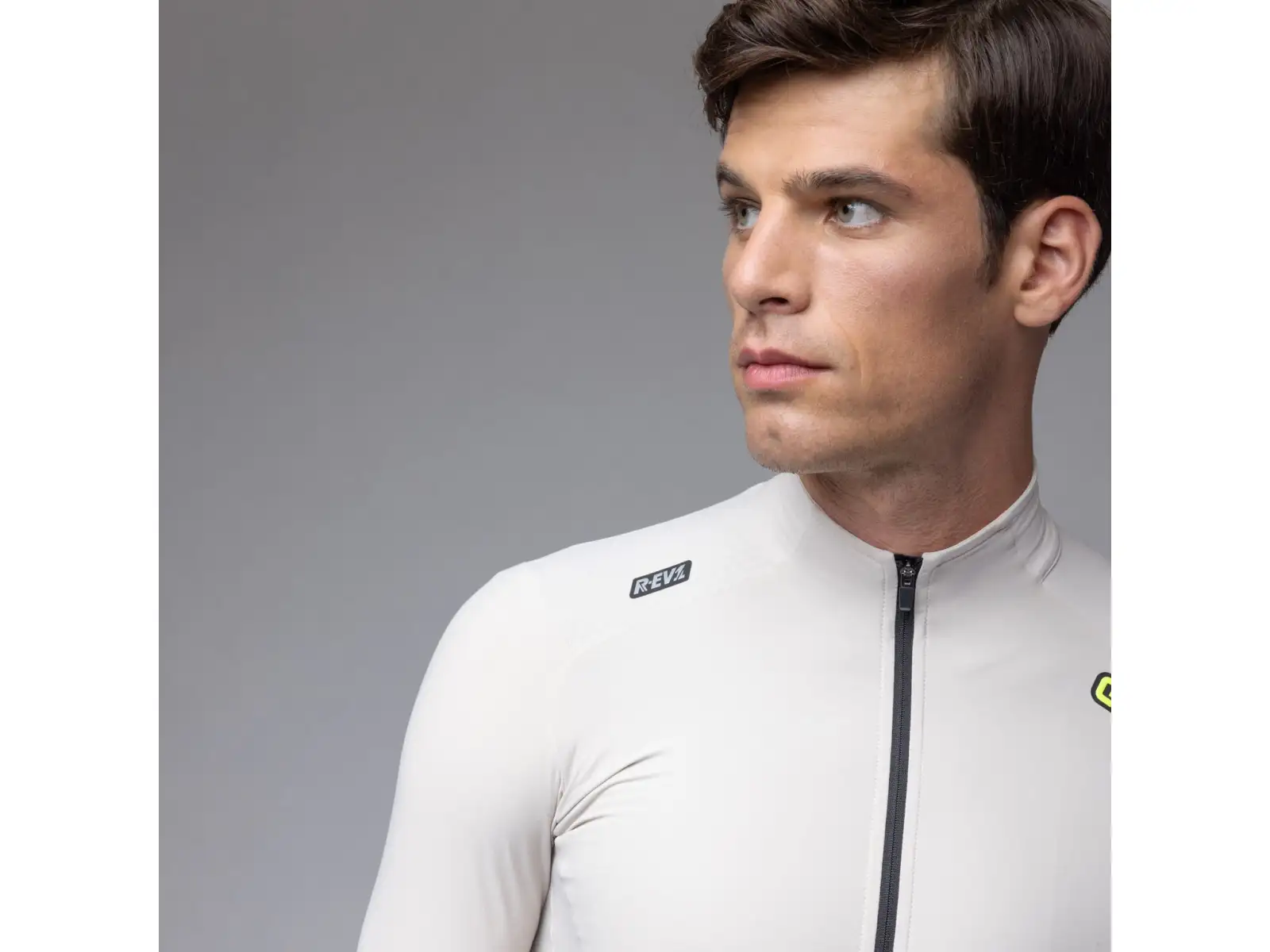 Alé R-EV1 Warm Race pánsky zateplený cyklistický dres Stone