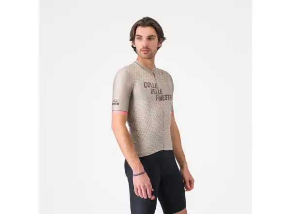Castelli Giro Colle Delle Finestre pánsky dres krátky rukáv Beige Tortora