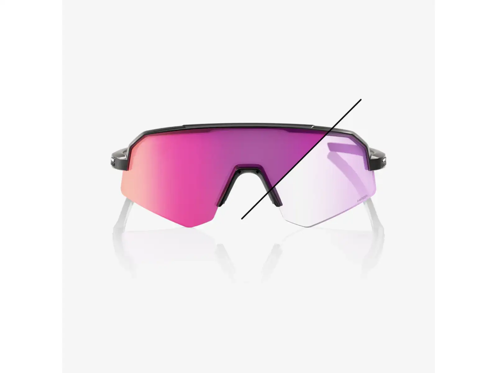 100% Slendale SL slnečné okuliare Gloss Black/Photochromic Purple Mirror
