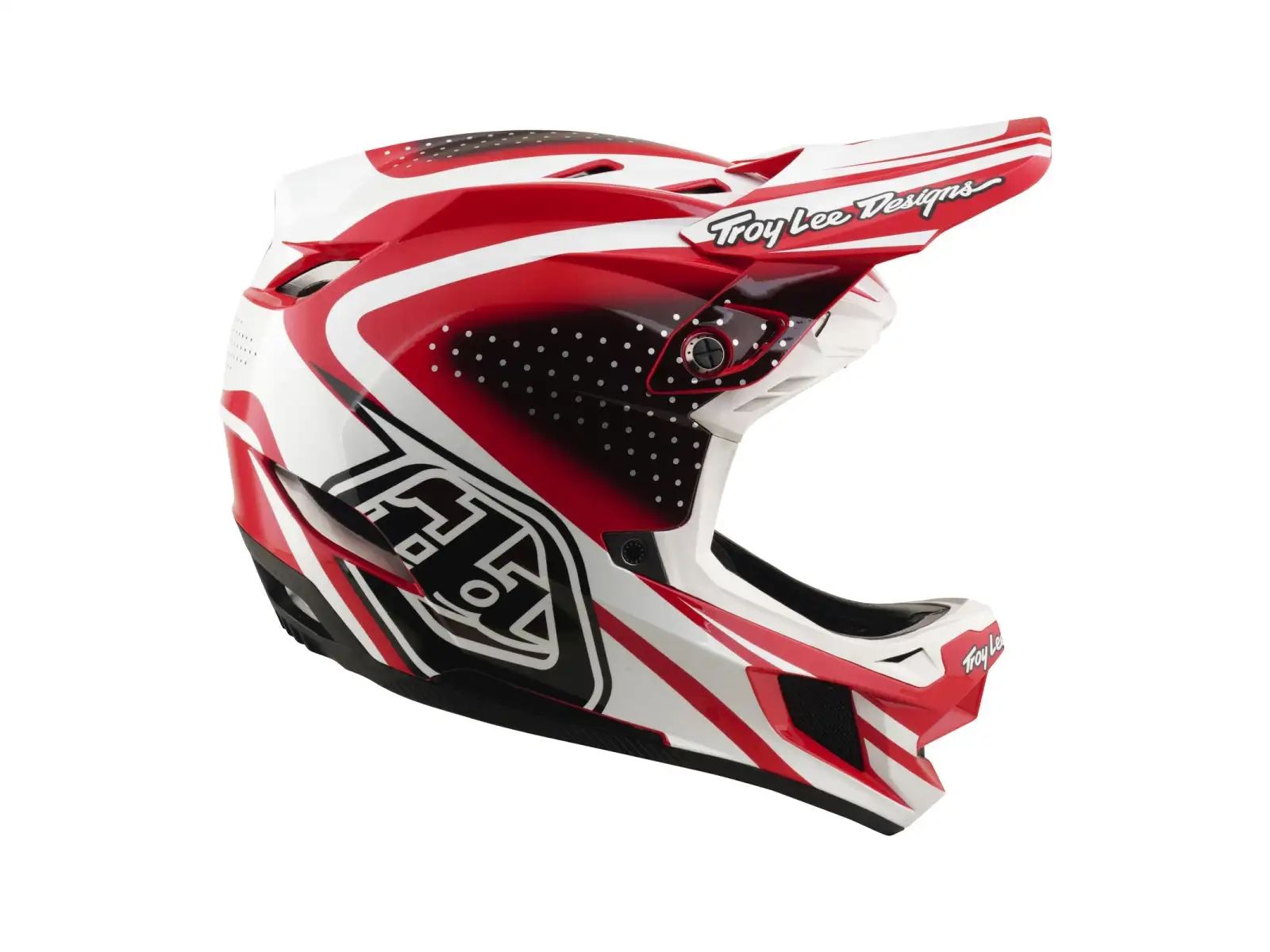 Troy Lee Designs D4 Polyacrylite MIPS prilba Line Fire/white