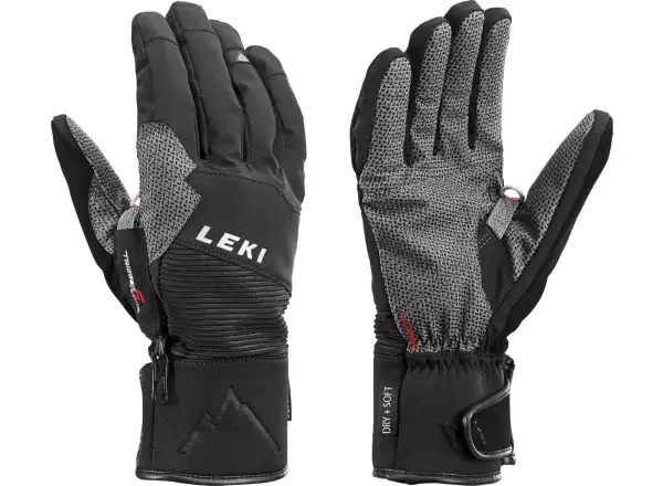 Leki Tour Evolution V turistické rukavice čierne/chrómové/červené