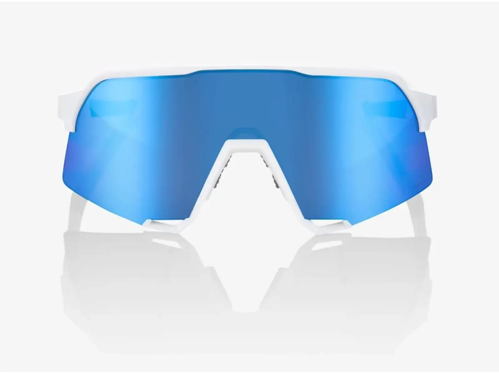 100% S3 okuliare Matte White/HiPER Blue Multilayer Mirror