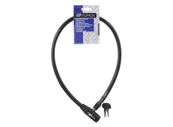 FORCE zámok kľúčový 70cm/8mm čierny