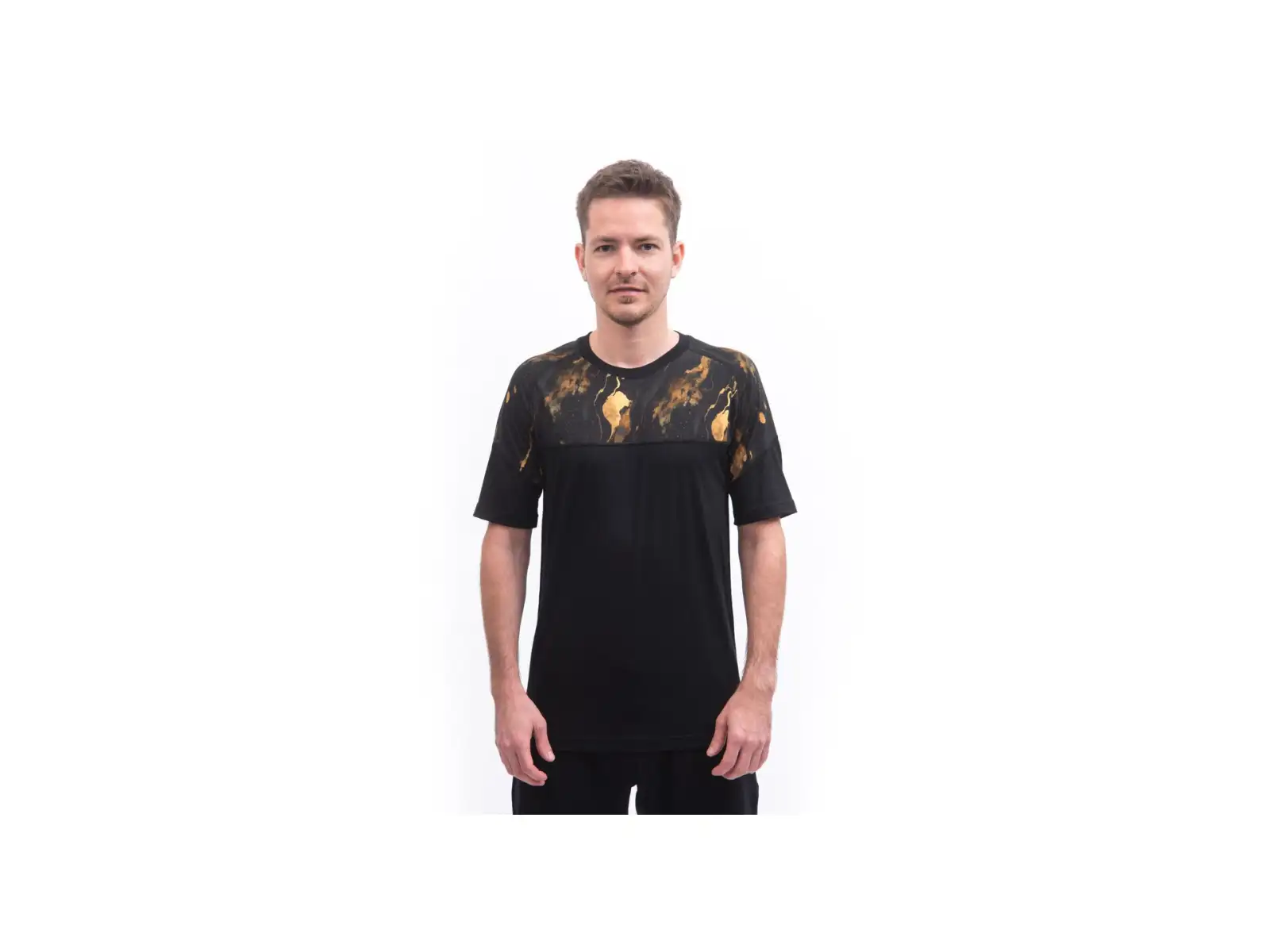 Sensor Merino Impress pánske tričko krátky rukáv čierna/Cosmos
