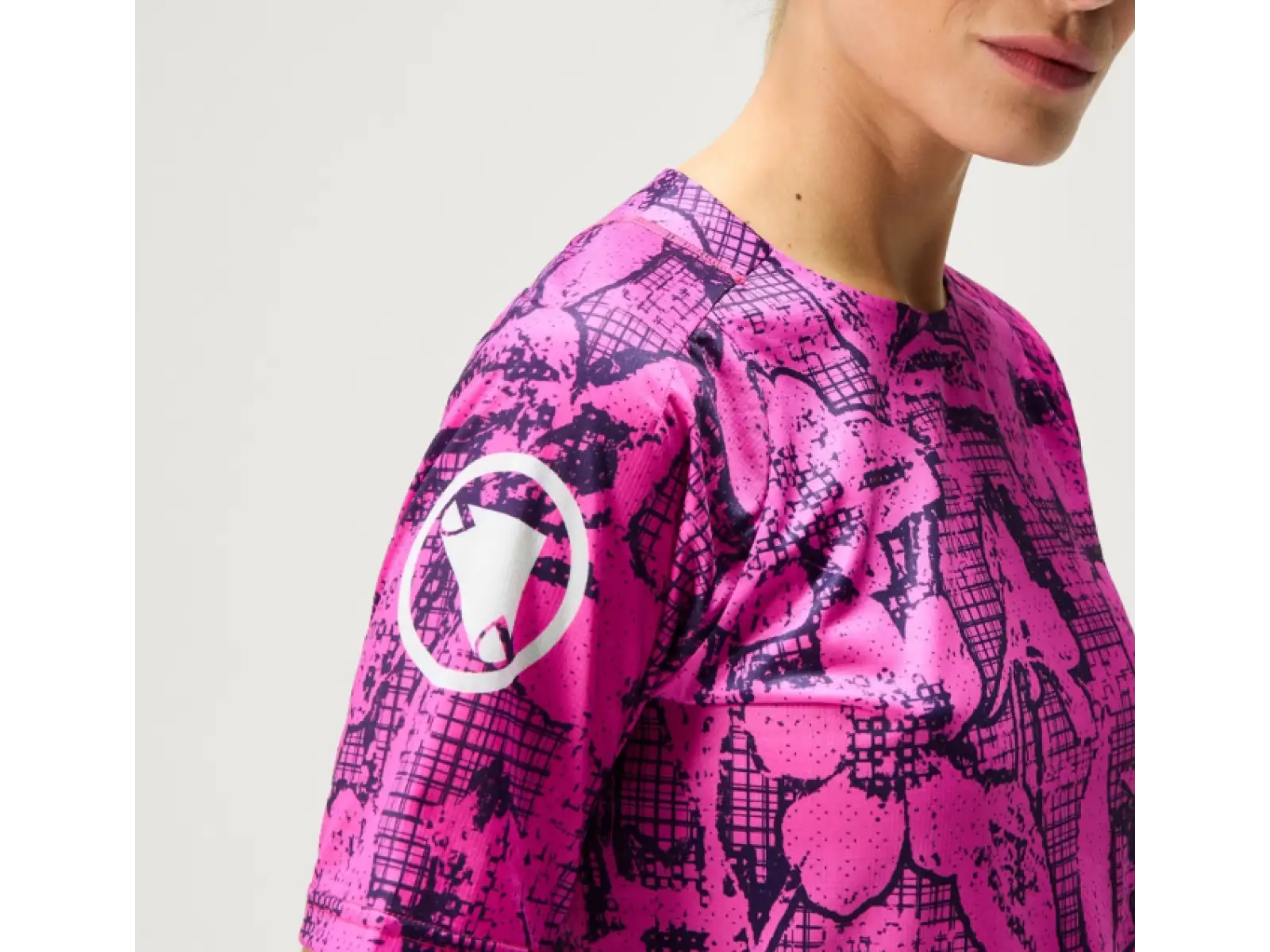 Endura LTD Grid Floral dámsky dres krátky rukáv Pink Pop
