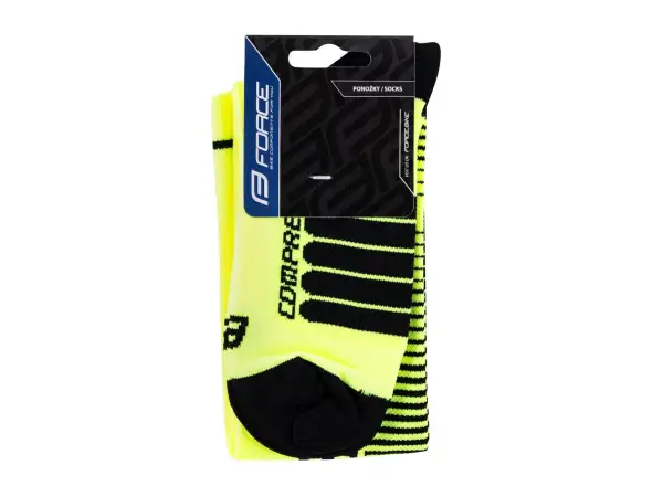 Kompresné elastické ponožky Force Compress fluo/black