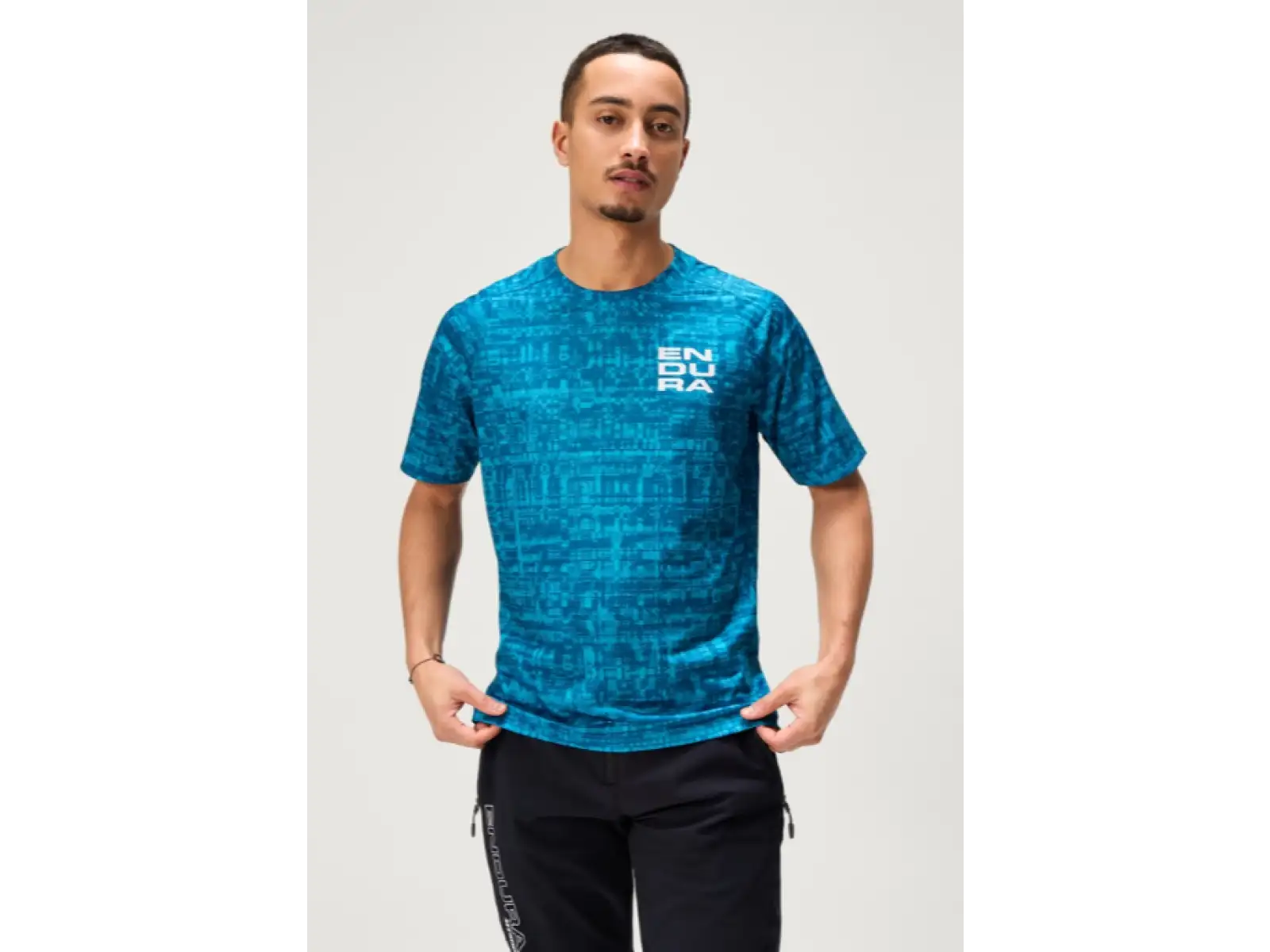 Endura LTD Grid Print pánsky dres krátky rukáv Atlantic