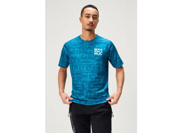 Endura LTD Grid Print pánsky dres krátky rukáv Atlantic