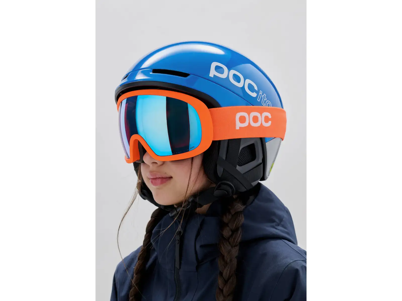 POC Fovea Mid lyžiarske okuliare Zink Orange/Partly Sunny Blue