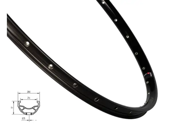 Mach 1 Karma Disc ráfik 622x21 32 otvorov čierna