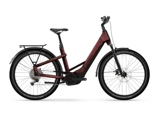 Winora Yakun X10 800Wh nízkonástupový elektrobicykel warm red gloss
