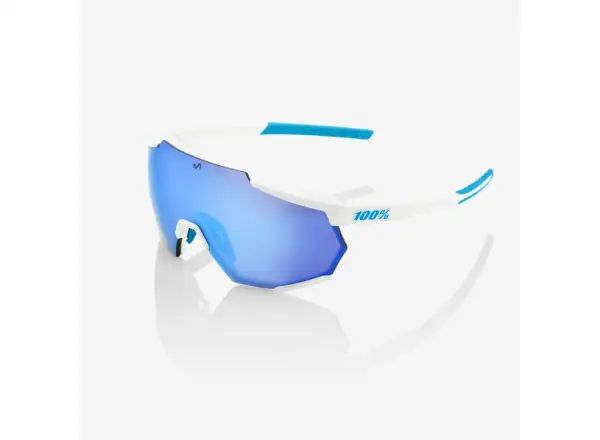 100% Racetrap slnečné okuliare Movistar Team White/HiPPER Blue Multilayer Mirror Lens