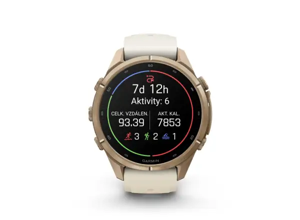 Garmin fenix 9 Pro inReach 43 mm inteligentné hodinky Autumn gold titanium/Cream/french gray