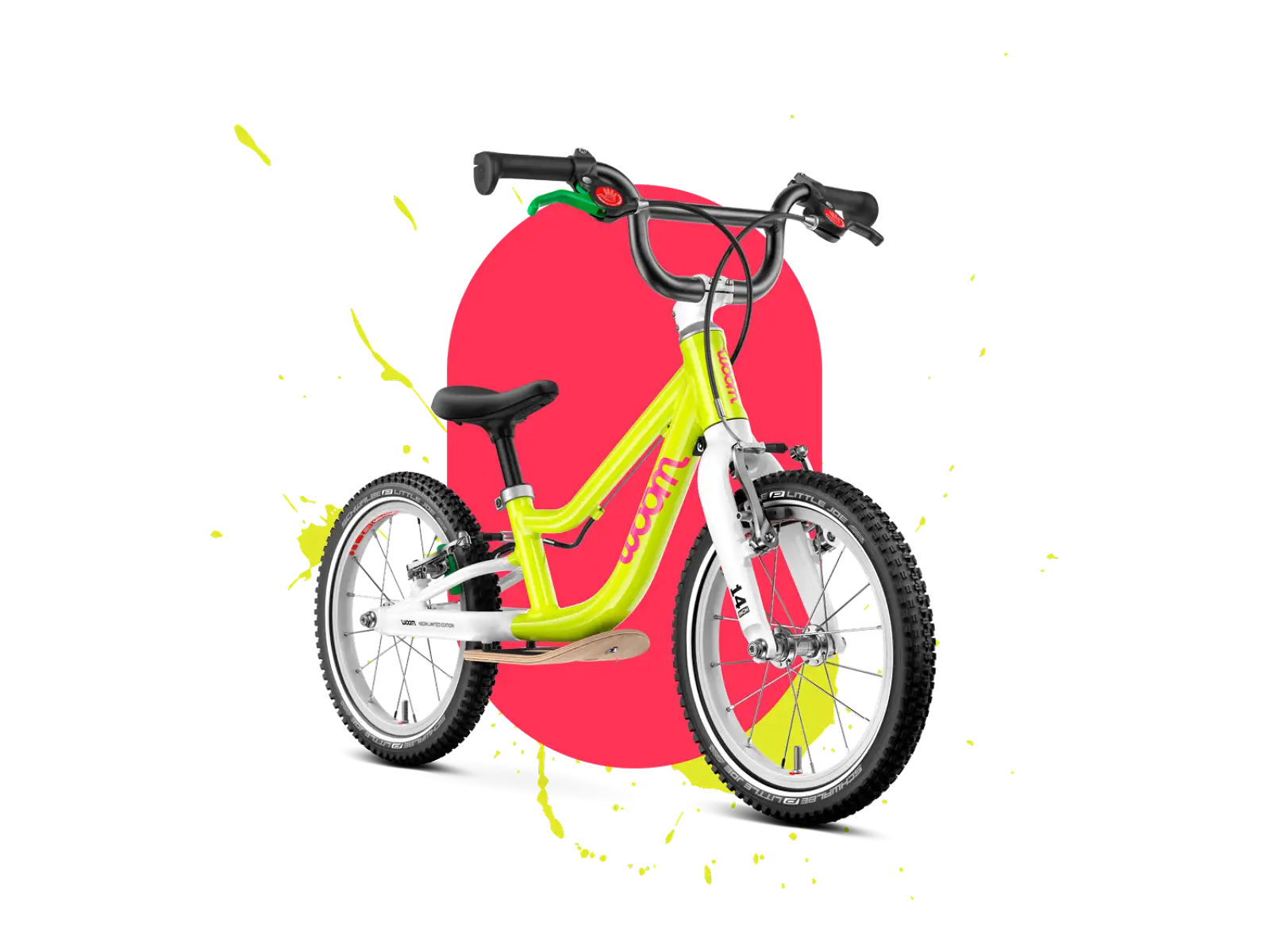 Woom GO 1 PLUS detské odrážadlo neon lime