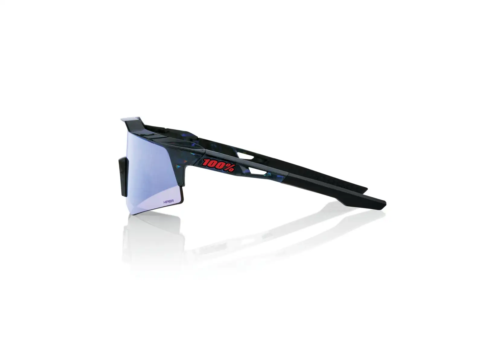 100% Speedcraft XS okuliare Black Holographic/HiPER Blue Multilayer Mirror