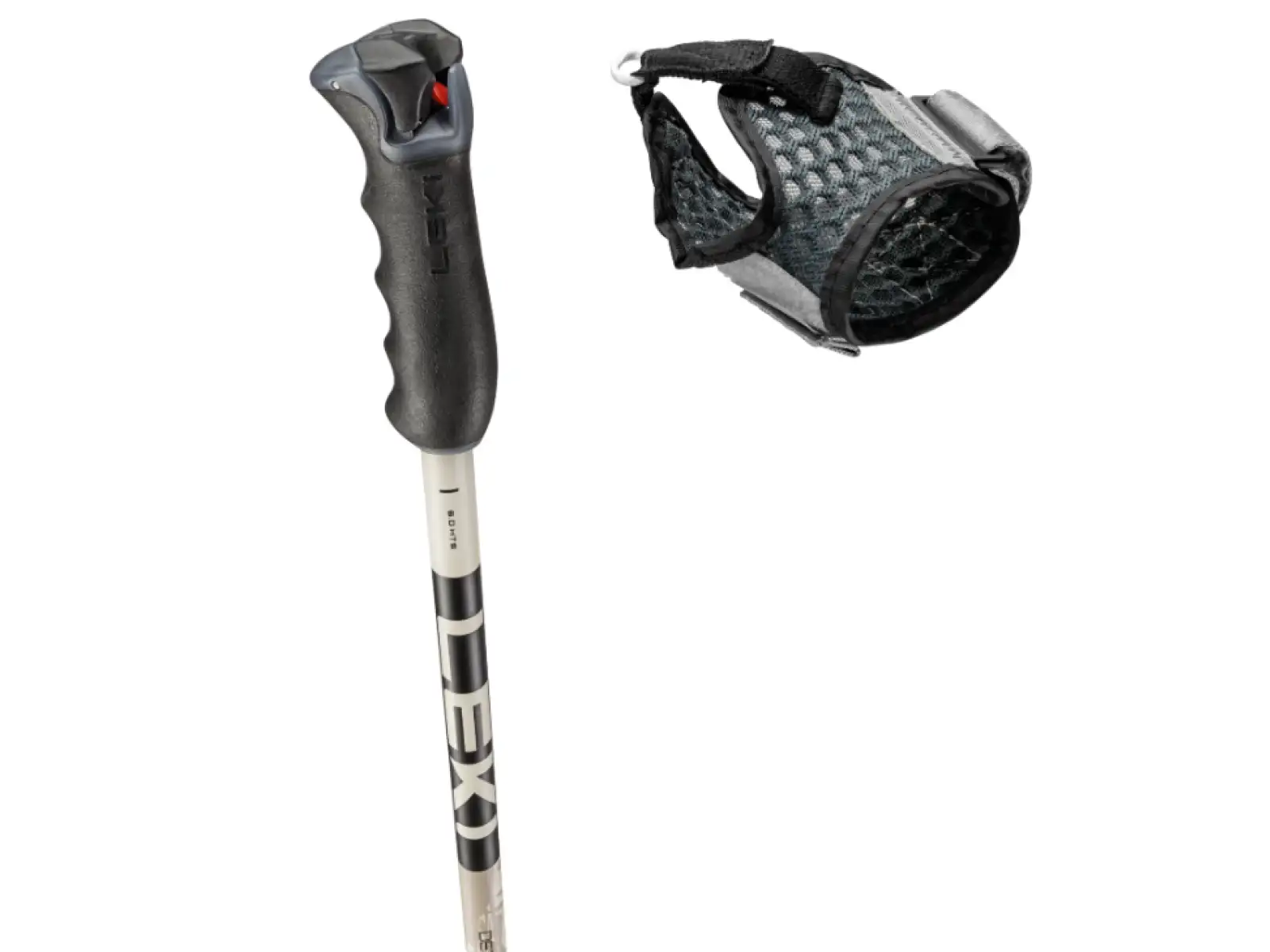 Leki Detect S Vario zjazdové palice Warm Grey Light/Warm Grey Dark/Black