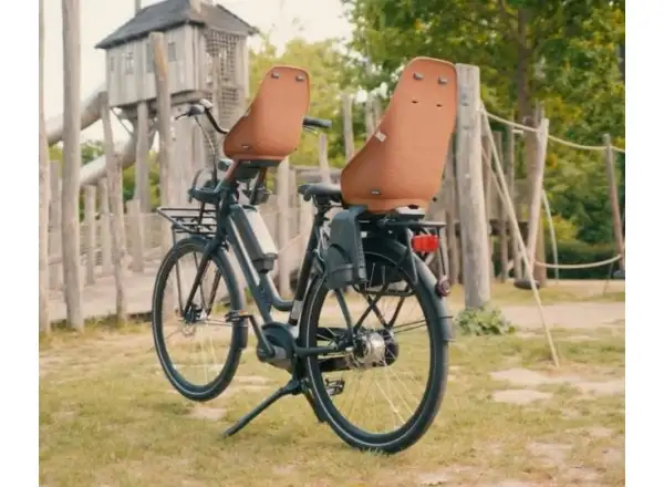 Predná detská sedačka Urban Iki BIO s adaptérom na pätku Haniwa Brown/Bincho Black
