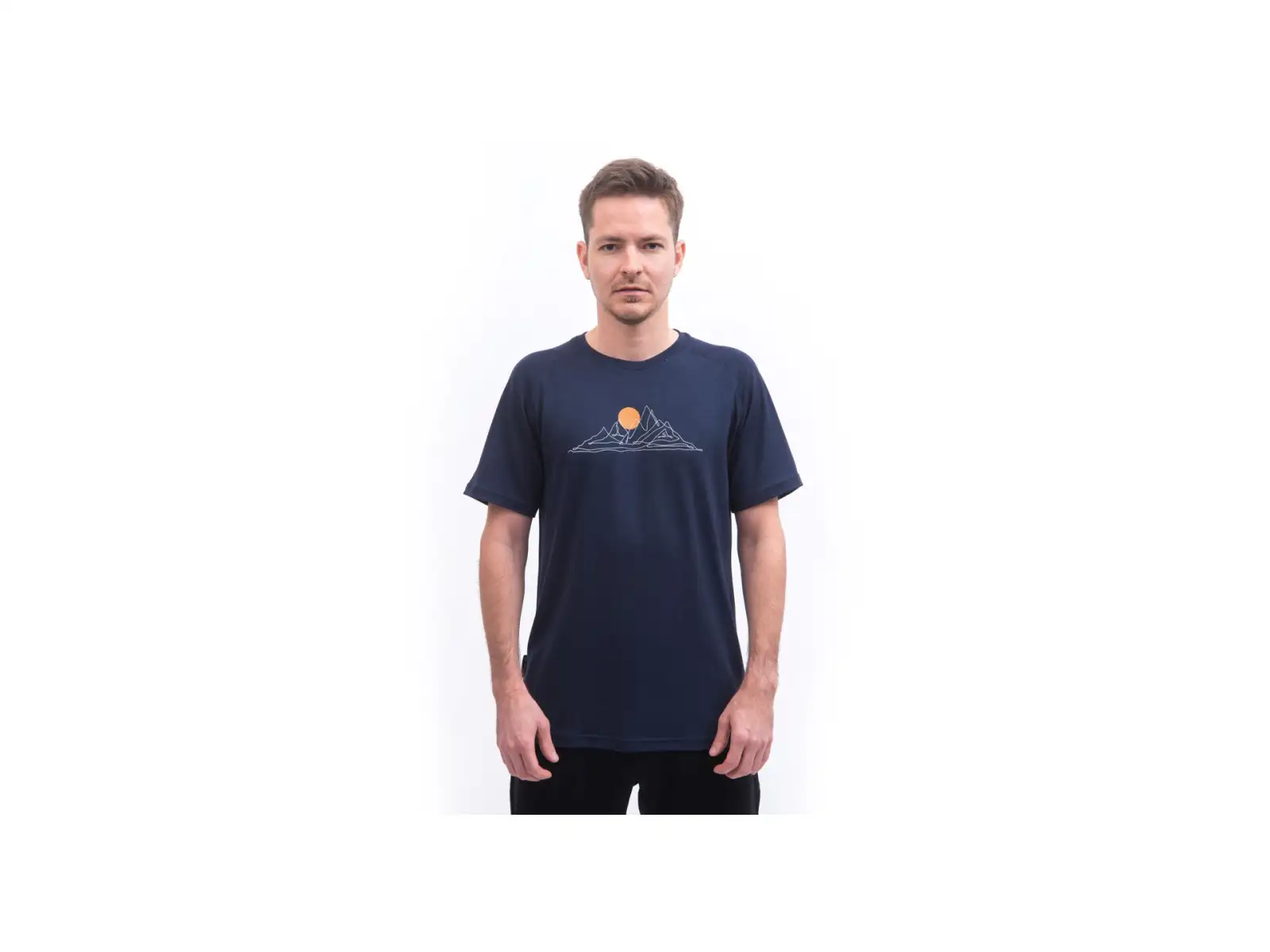 Sensor Merino Blend Moon pánske tričko krátky rukáv Deep Blue