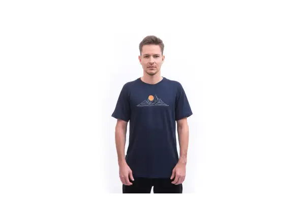 Sensor Merino Blend Moon pánske tričko krátky rukáv Deep Blue