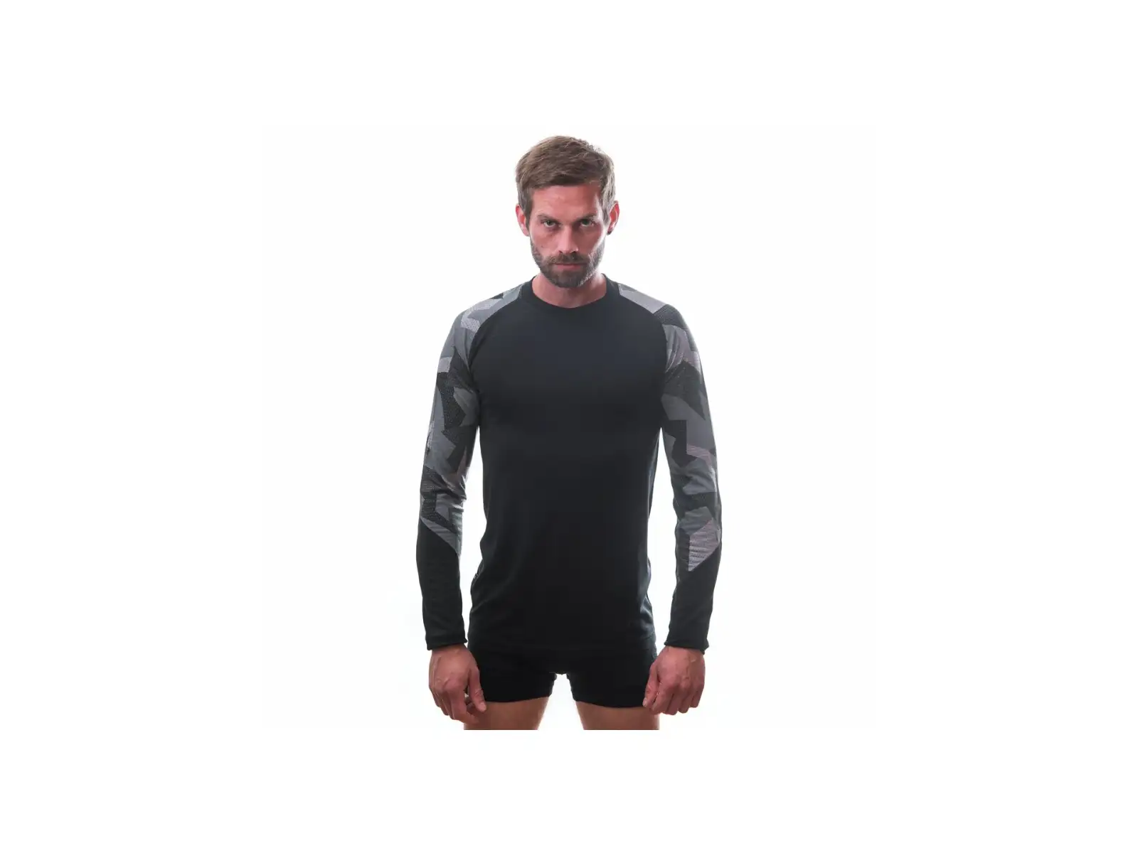 Sensor Merino Impress pánske termoprádlo s dlhým rukávom black/camo