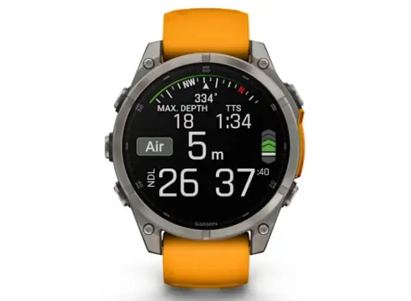 Garmin fenix 8 - 47 mm AMOLED Sapphire inteligentné hodinky Titanium Orange/Graphite