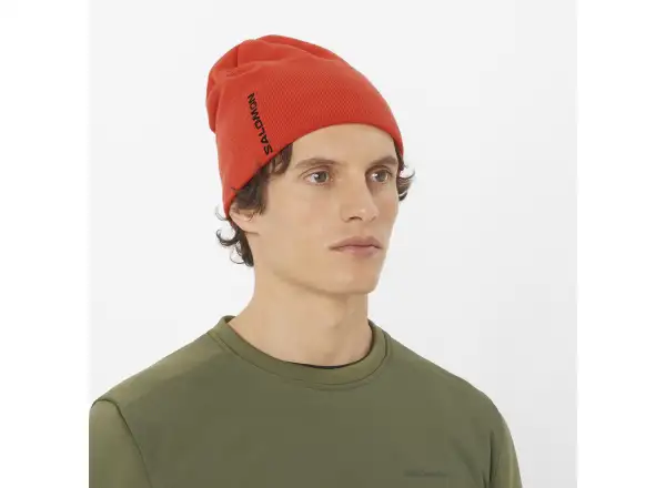 Salomon Graphic Beanie bežecká čiapka Cherry Tomato