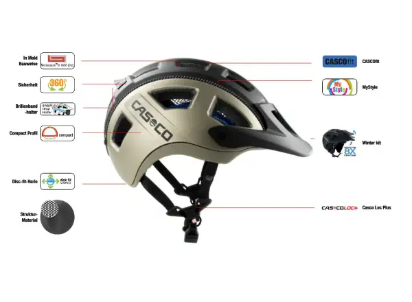 Casco MTBE 2 prilba Warm Black/Black Mat