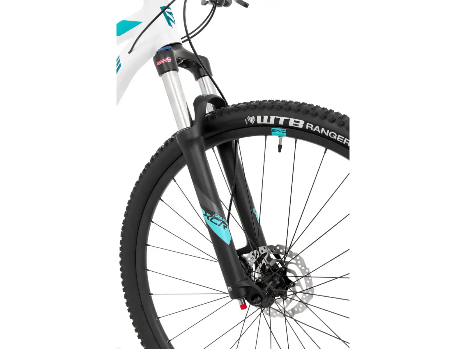 Rock Machine Catherine 20-29 pearl white/neon cyan/petrol horský bicykel