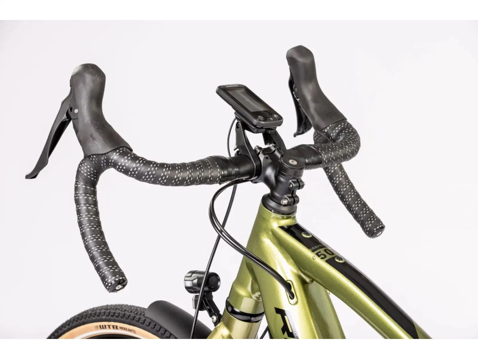 Rock Machine Gravelride e500 gravel elektrobicykel Matte Khaki/Black PREDVÁDZACIE