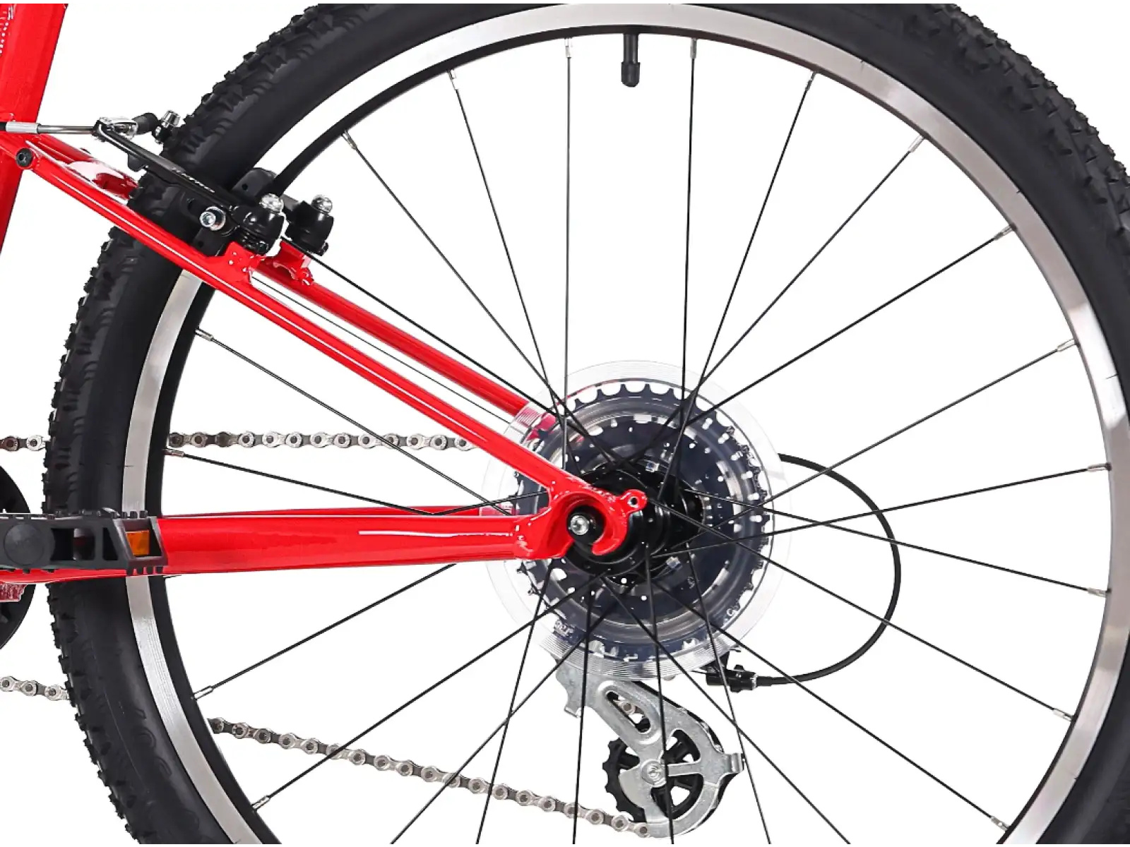 Rock Machine RIFF Jr 24 detský bicykel Gloss Fire Red