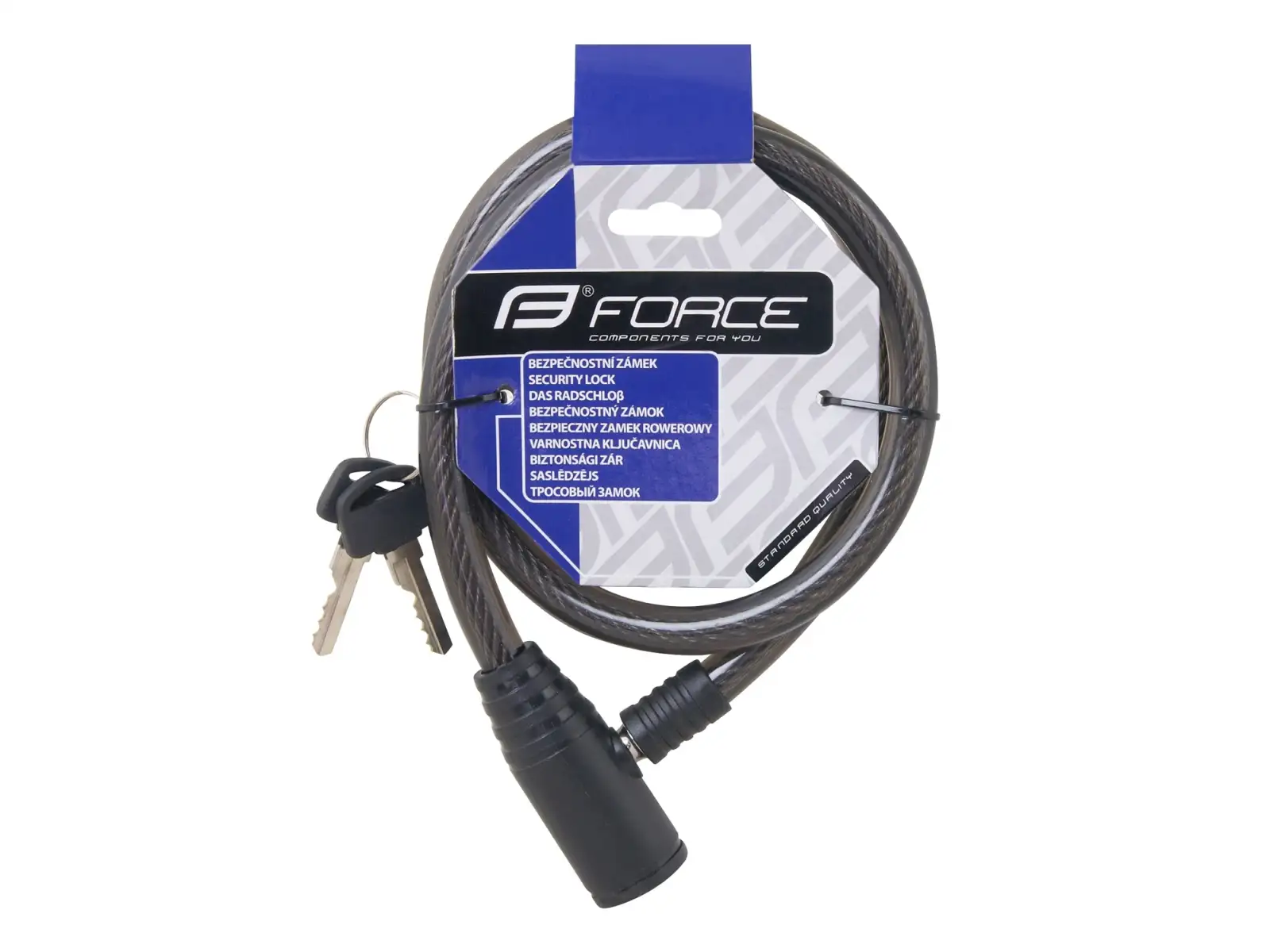 FORCE zámok špirála 80cm/12mm čierny