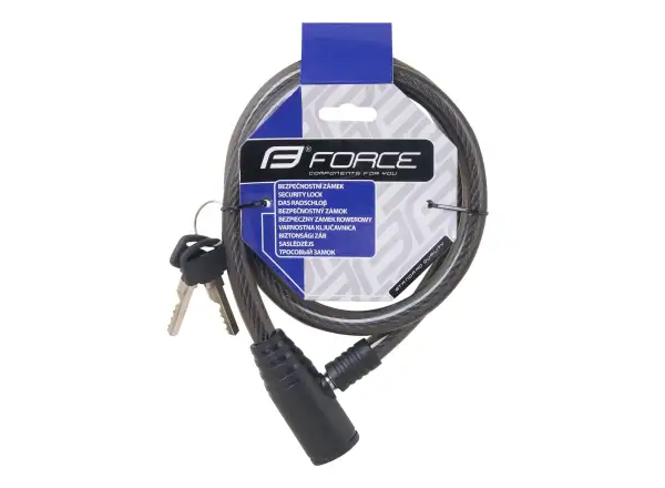 FORCE zámok špirála 80cm/12mm čierny