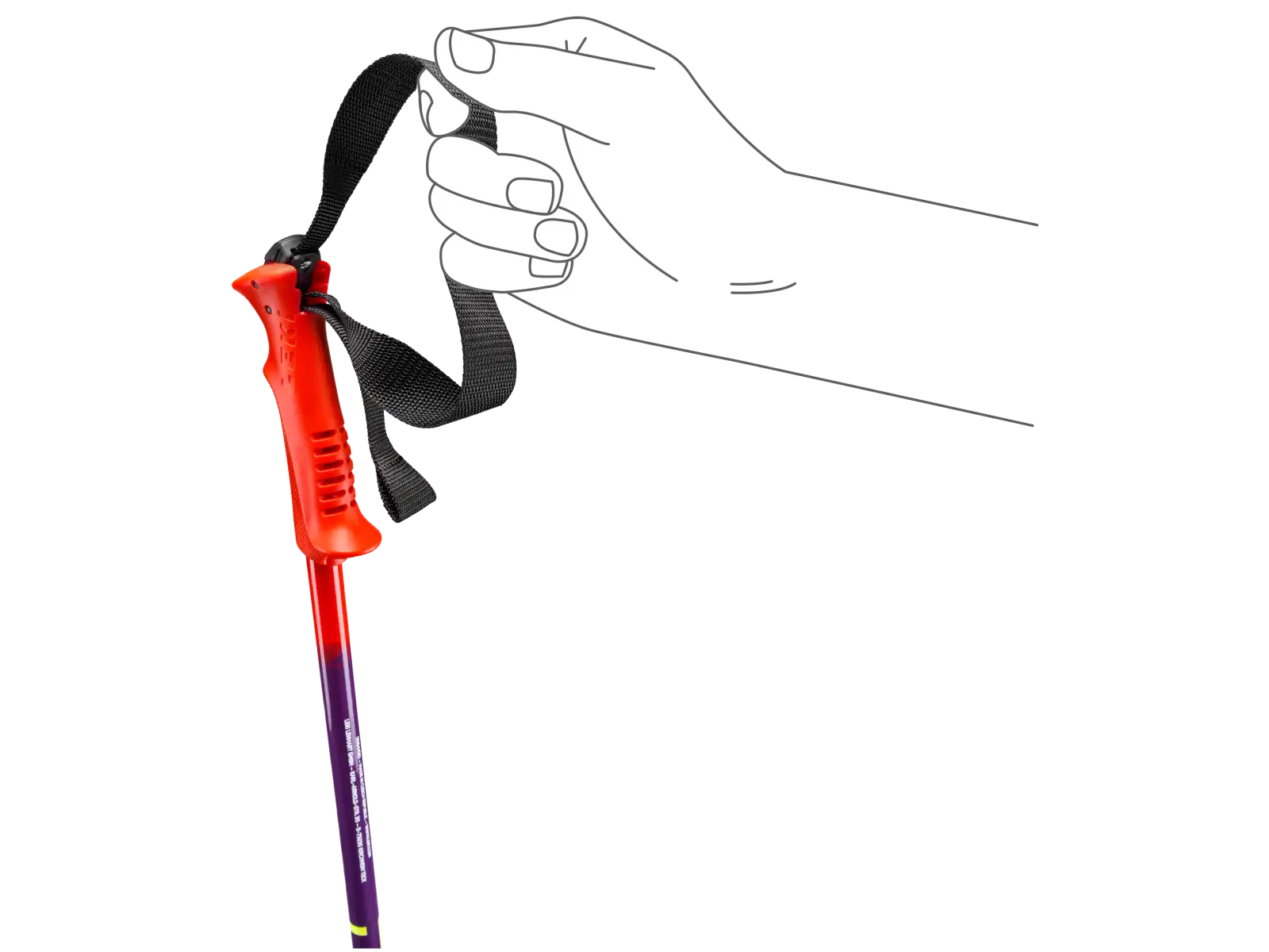 Leki Racing Kids detské zjazdové palice Bright red-violet-neonyellow