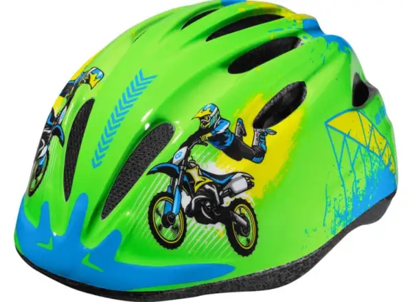 Etape Rebel detská cyklistická prilba zelená/motorka