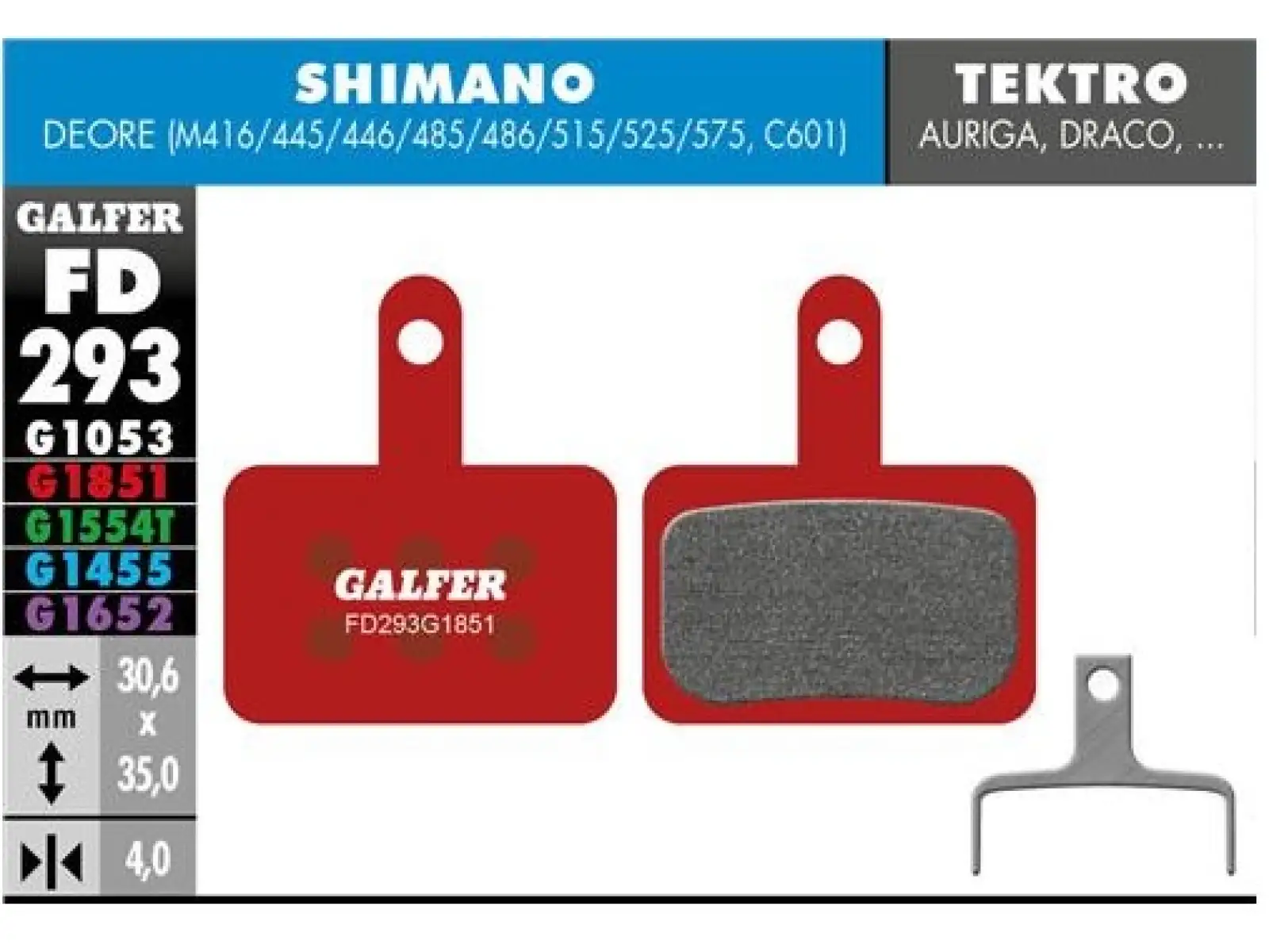 Galfer FD293 Advanced G1851 brzdové doštičky pre Shimano/Tektro/TRP