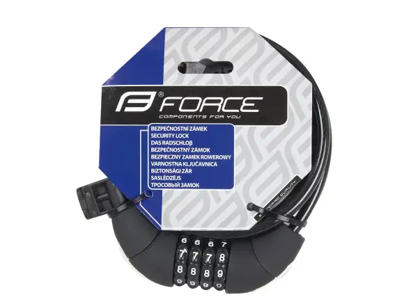 FORCE zámok špirála 85cm/10mm 4kód+držiak