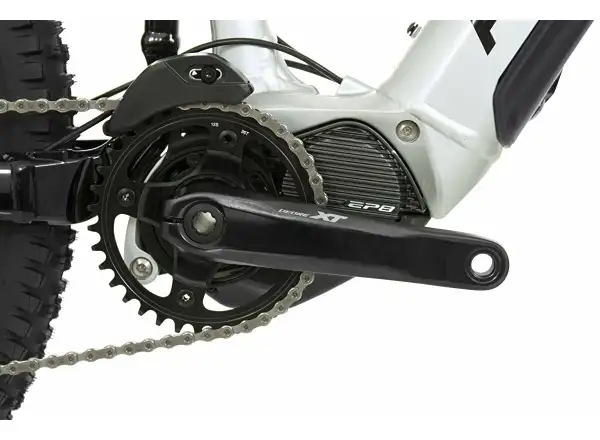 Rock Machine Blizzard INT e90-297 Gloss Silver/Black/Green celoodpružený e-bike