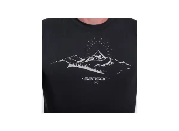 Sensor Coolmax Tech Mountains Pánske tričko s krátkym rukávom čierna