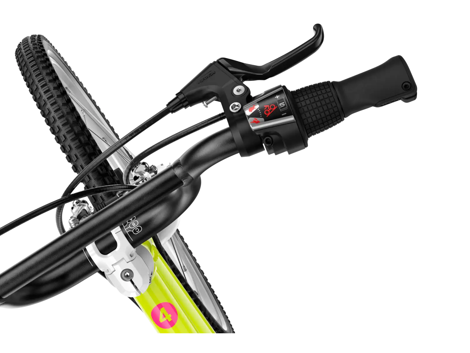 Woom GO 4 detský bicykel neon lime