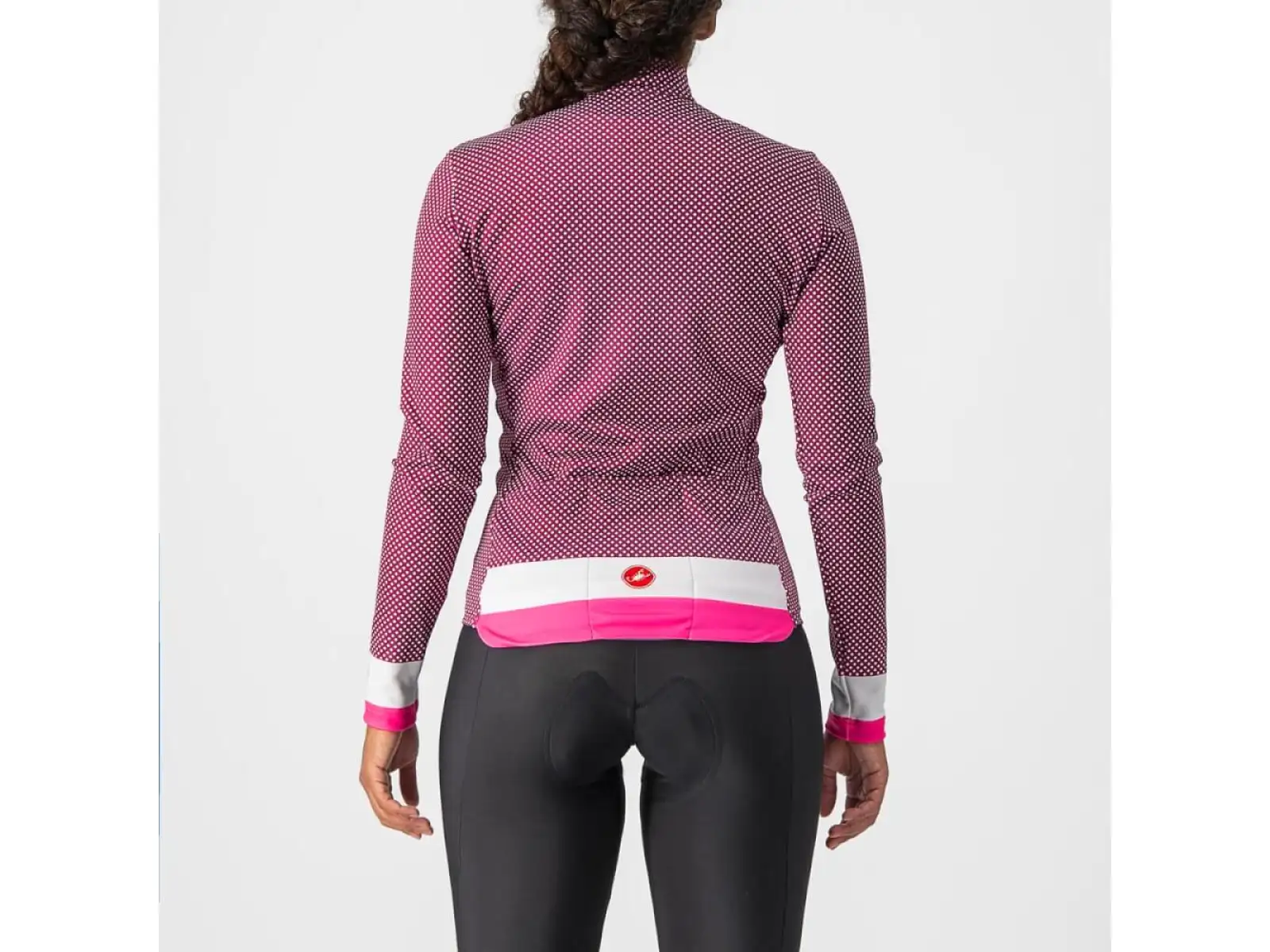 Castelli Volare dámsky dres s dlhým rukávom cyklámen/biela