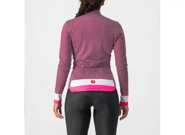 Castelli Volare dámsky dres s dlhým rukávom cyklámen/biela
