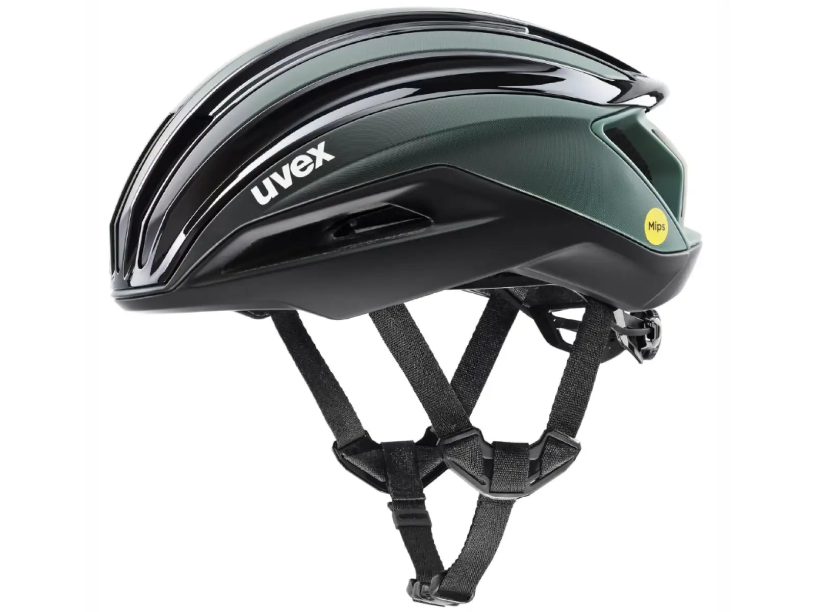 Uvex Surge Aero MIPS cestná prilba Black/Sage Green Matt