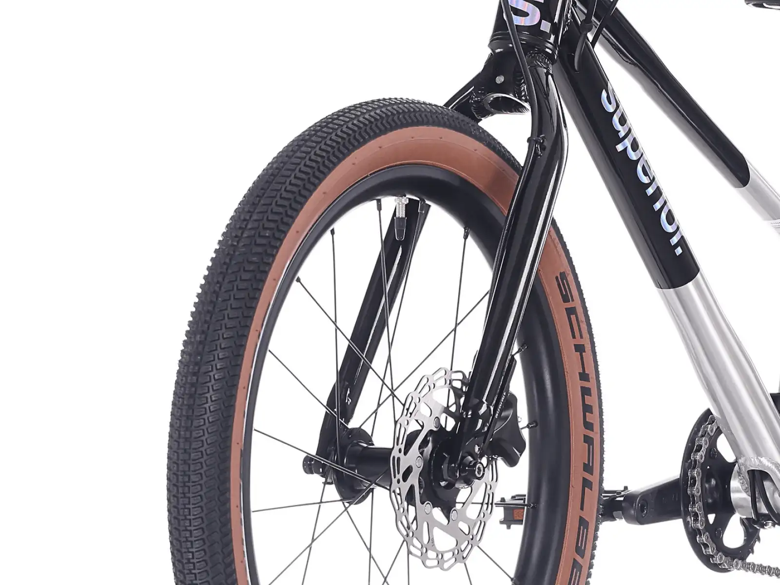 Superior TEAM 20 bicykel Gloss Brushed Alu / Rainbow Black 9.0"