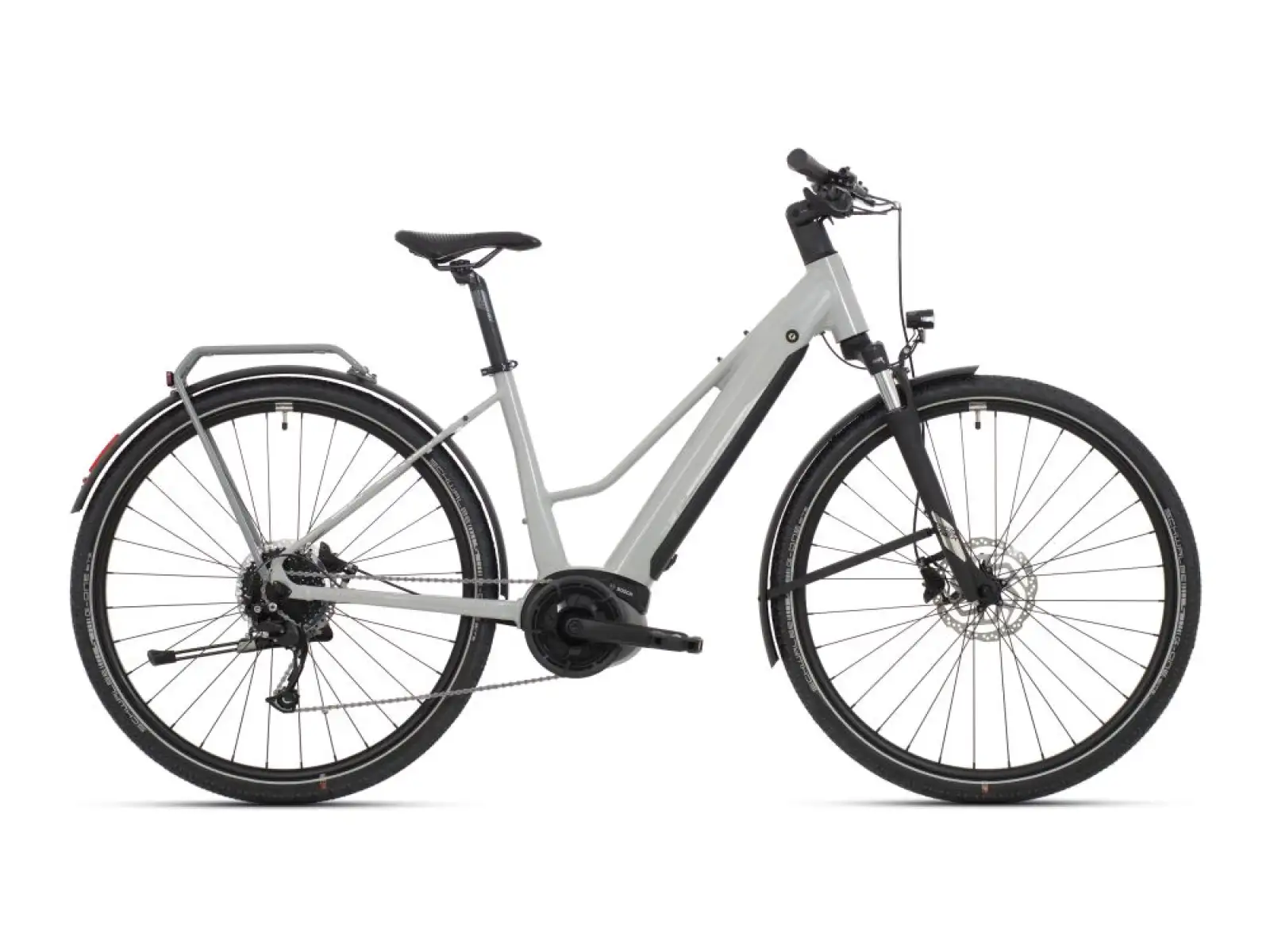 Superior eXR 6050 BL trekingový elektrobicykel s nízkym počtom kolies Gloss Gray/Chrome Silver