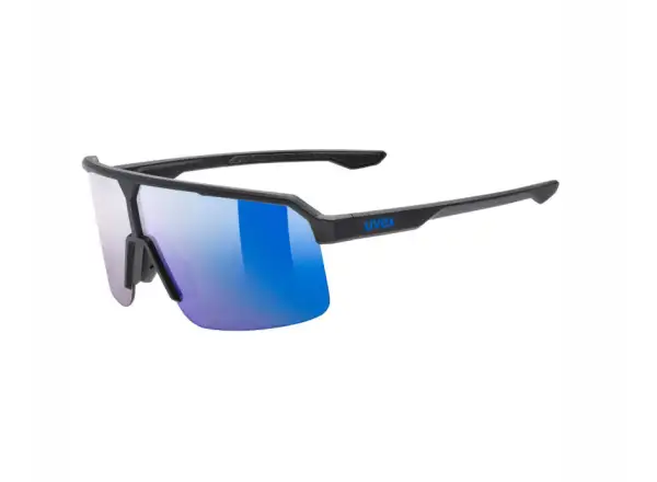 Uvex Ramp cyklistické okuliare Black matt/Mirror Blue