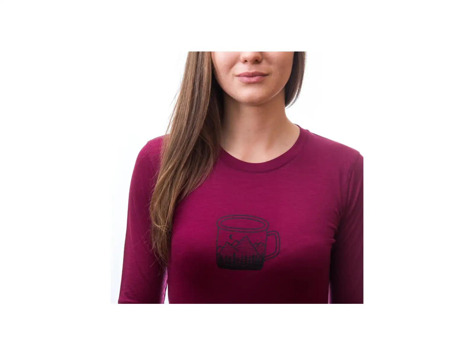 Sensor Merino Active Pt Mug dámske tričko dlhý rukáv Lilla