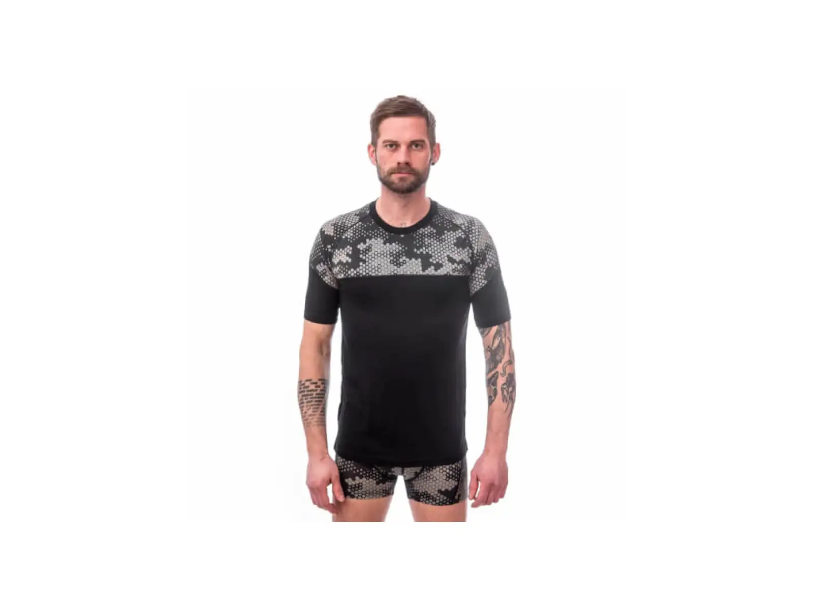 Sensor Merino Impress pánske triko krátký rukáv čená/Honeycomb