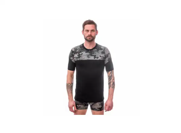 Sensor Merino Impress pánske triko krátký rukáv čená/Honeycomb