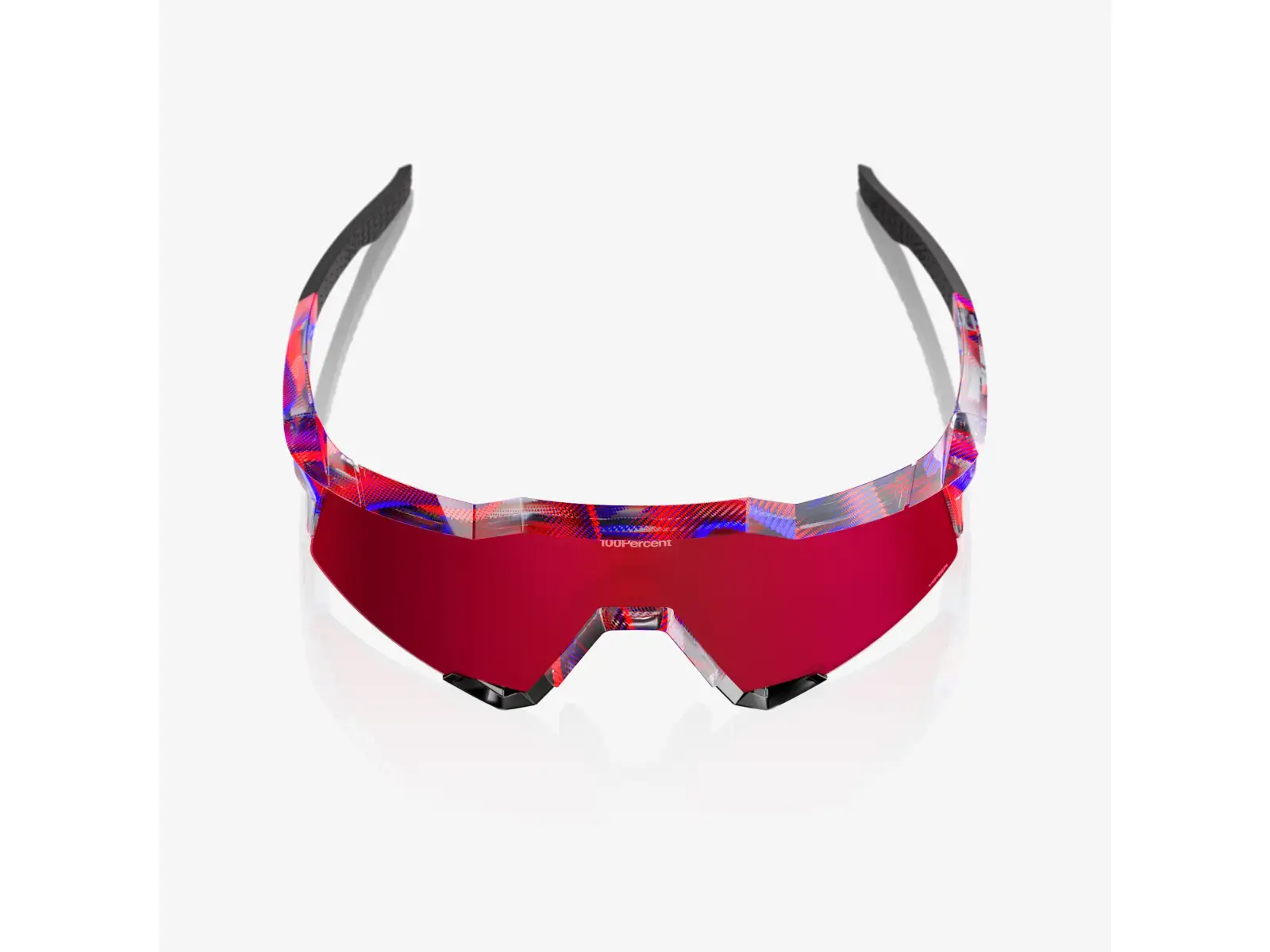 100% Speedcraft okuliare FDJ Gloss Translucent Red/Blue/HiPER Fire Red Mirror Lens