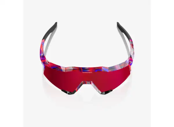 100% Speedcraft okuliare FDJ Gloss Translucent Red/Blue/HiPER Fire Red Mirror Lens
